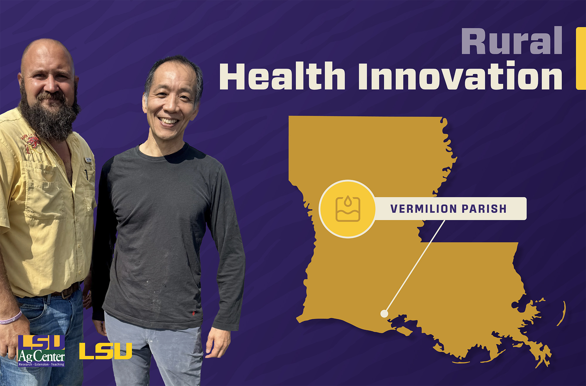 Farmer Allen Mclain and LSU researcher Naohiro Kato
