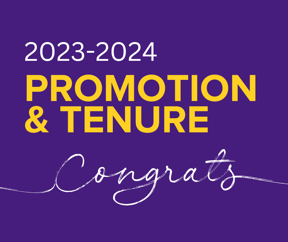 Text: 2023-2024 Promotion and Tenure Congrats