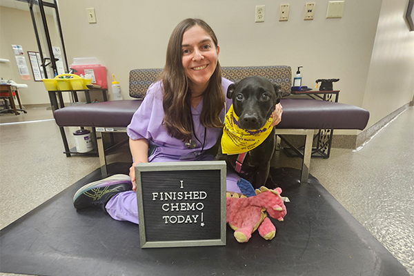 Dr. Hodgkiss with Emmy
